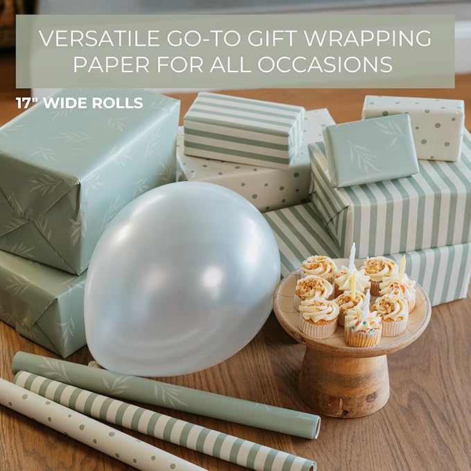 Beautiful Gift Wrapping Paper Rolls for All Occasions - Set of 3 Quality Rolls For Wedding, Birthday, Baby Shower & Christmas - Add a Touch of Magic to Every Gift You Wrap - 17 x 120 in