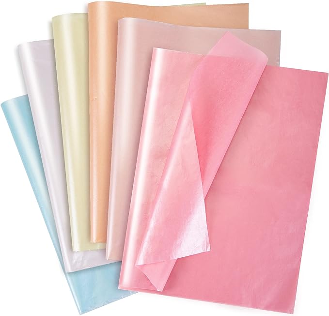 60 Sheets Tissue Paper, 6 Metallic Colors Tissue Paper for Gift Bags and Wrapping, Glitter Wrapping Tissue Paper Bulk, Gift Wraps for Holiday, Birthday, Party Decor, Weddings, Baby Shower
